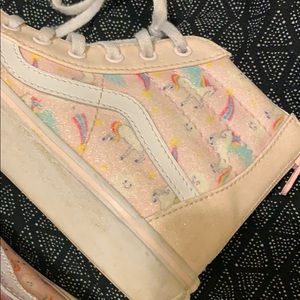 Vans girls 🦄 sz 3 unicorn glitter high tops